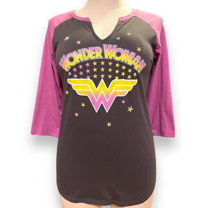 Torrid Plus Size 0 Wonder Woman DC Comics 3/4 Sleeve Star T Shirt Superhero Punk
